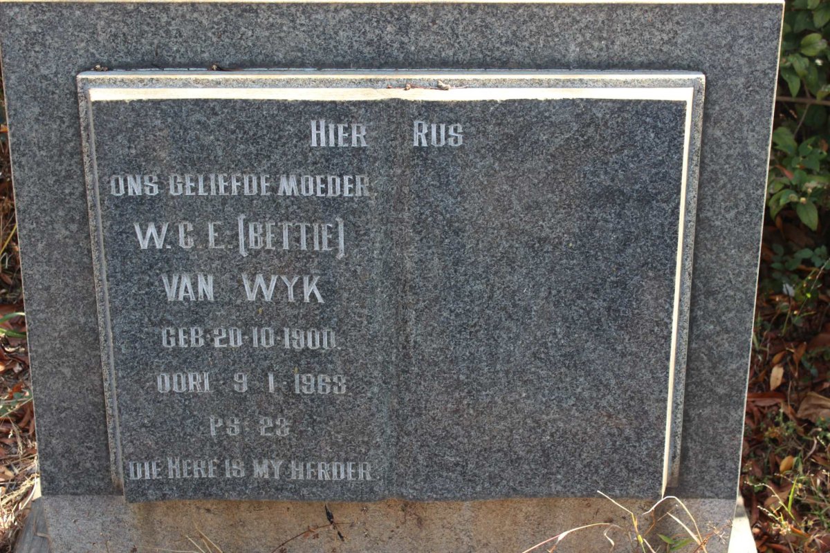 WYK W.C.E., van 1900-1963