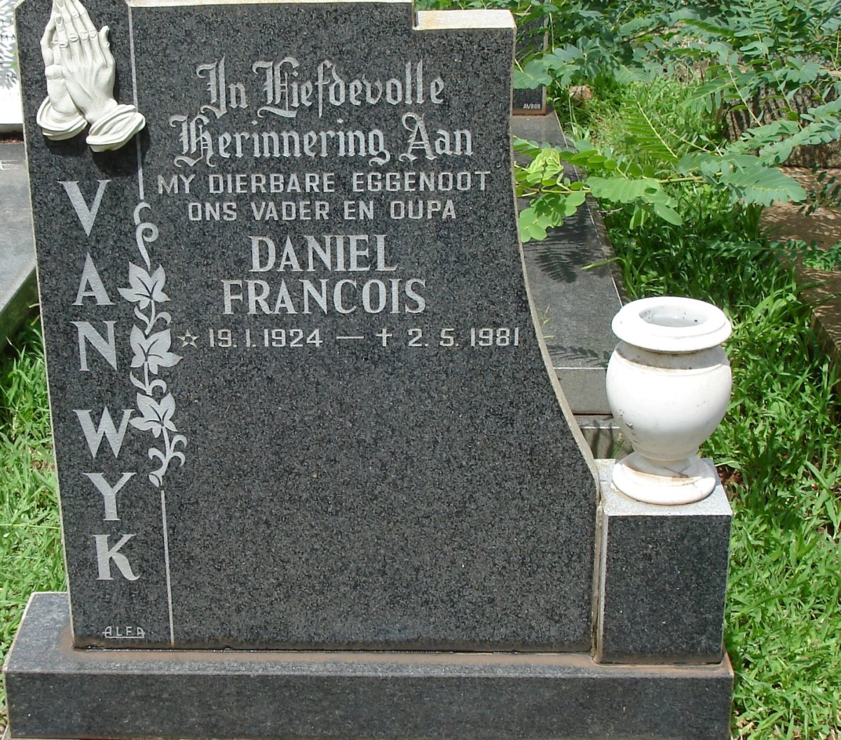 WYK Daniel Francois, van 1924-1981