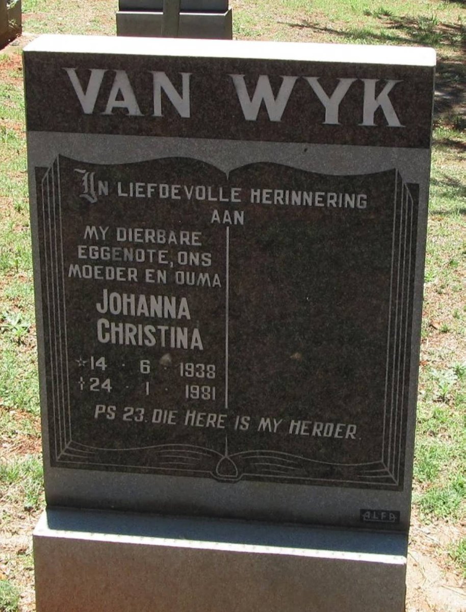 WYK Johanna Christina, van 1938-1981
