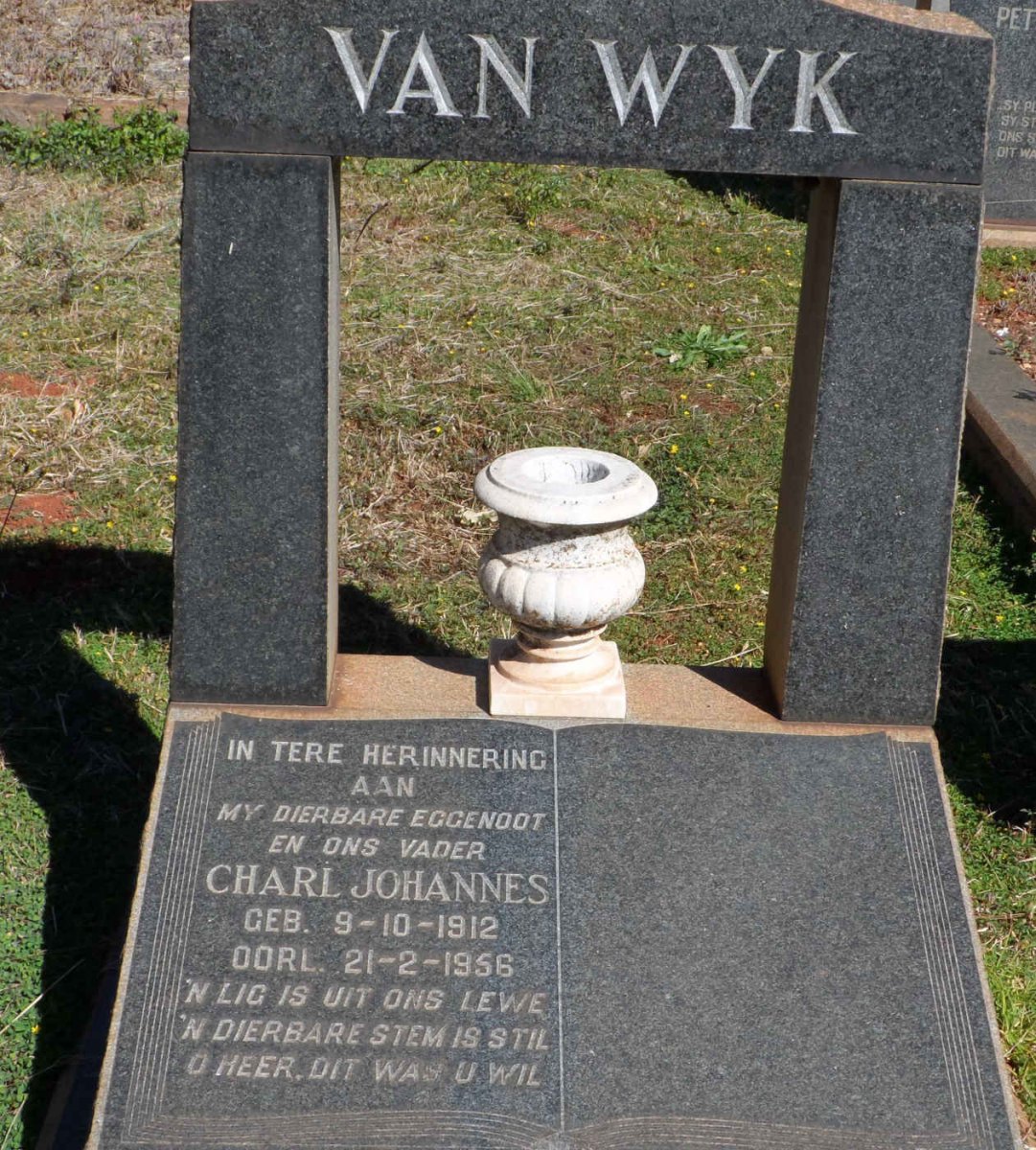 WYK Charl Johannes, van 1912-1956