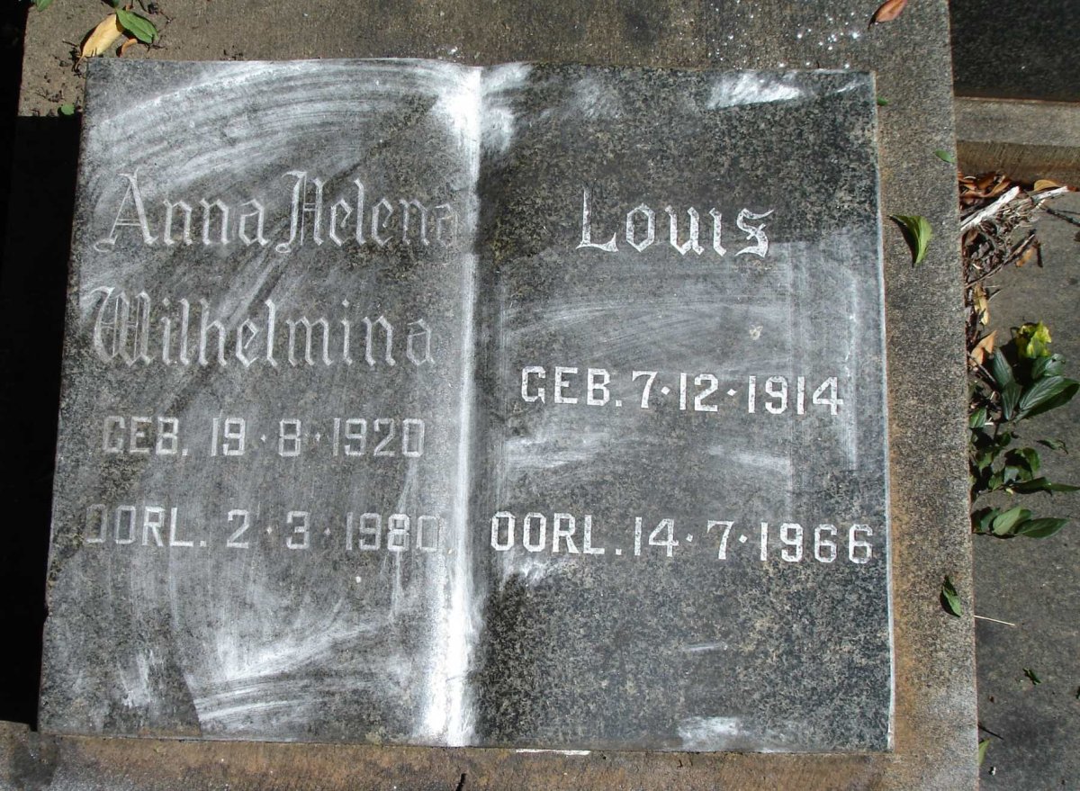 WYK Louis, van 1914-1966 &amp; Anna Helena Wilhelmina 1920-1980