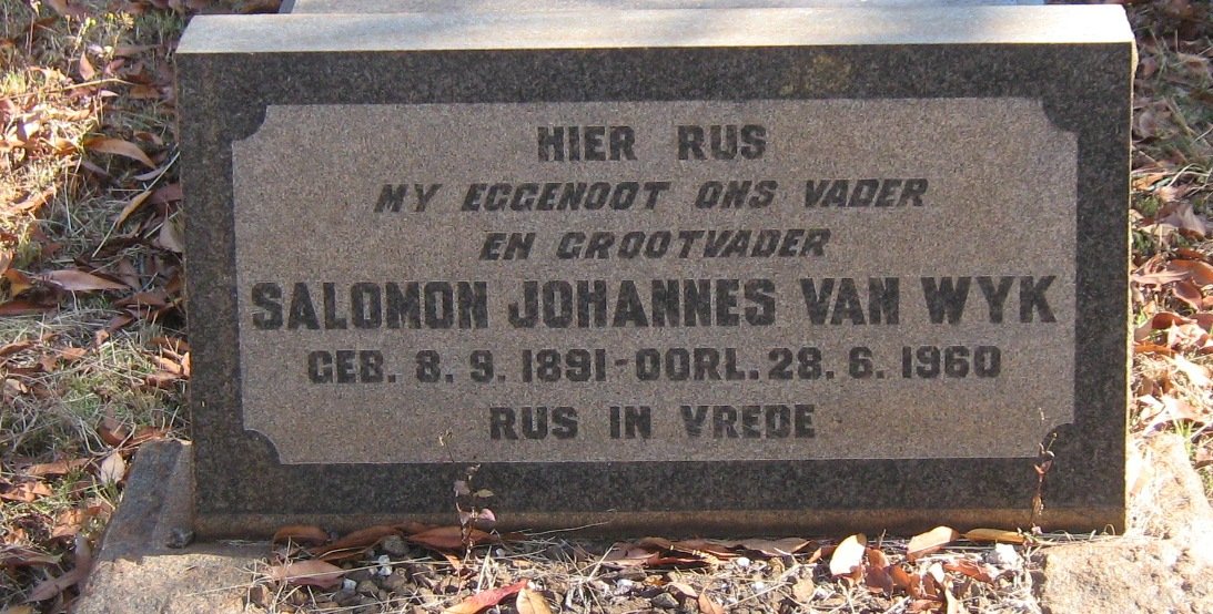 WYK Salomon Johannes, van 1891-1960