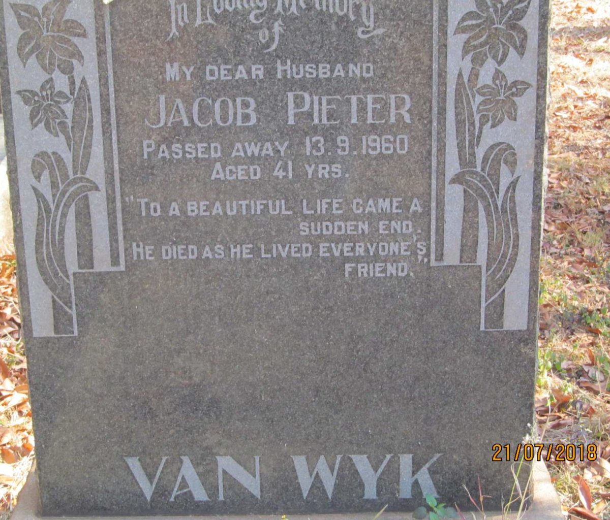 WYK Jacob Pieter, van -1960