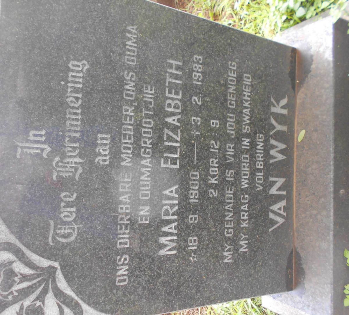 WYK Maria Elizabeth, van 1900-1983