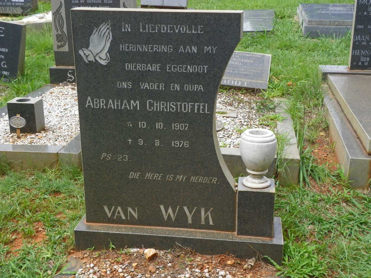 WYK Abraham Christoffel, van 1907-1976