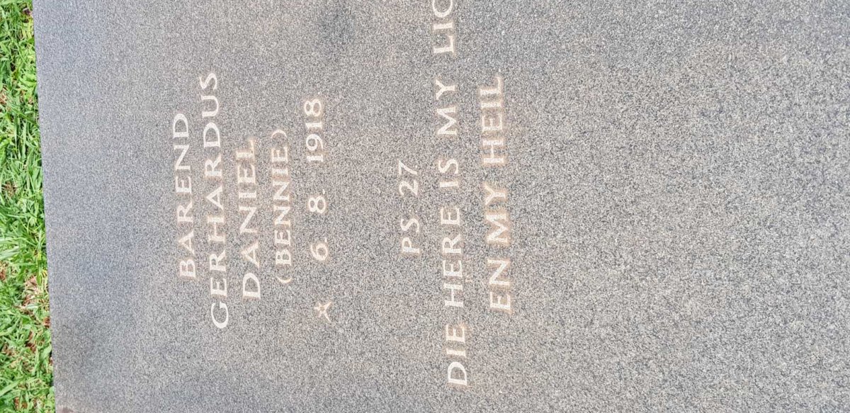 WYK Barend Gerhardus Daniel, van 1918-