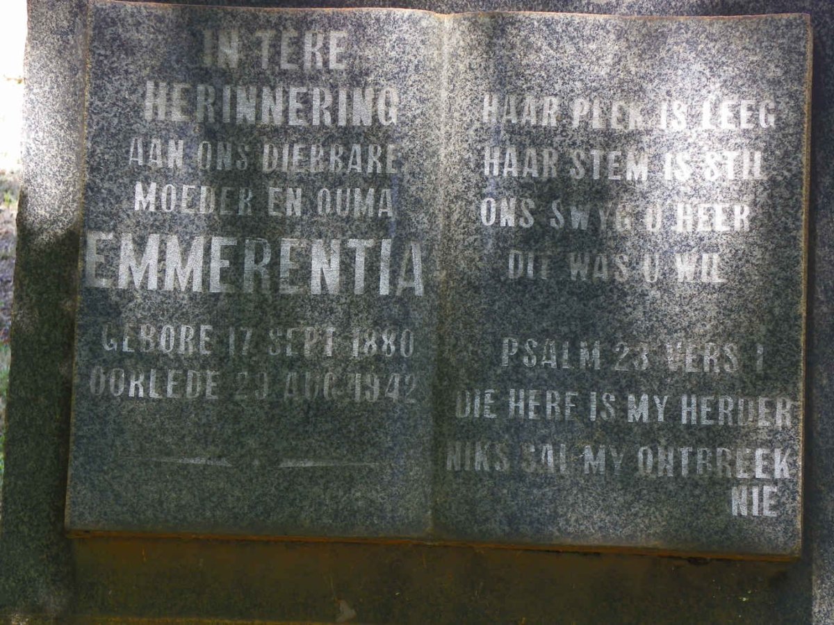 WYK Emmerentia, van nee FERREIRA 1880-1942