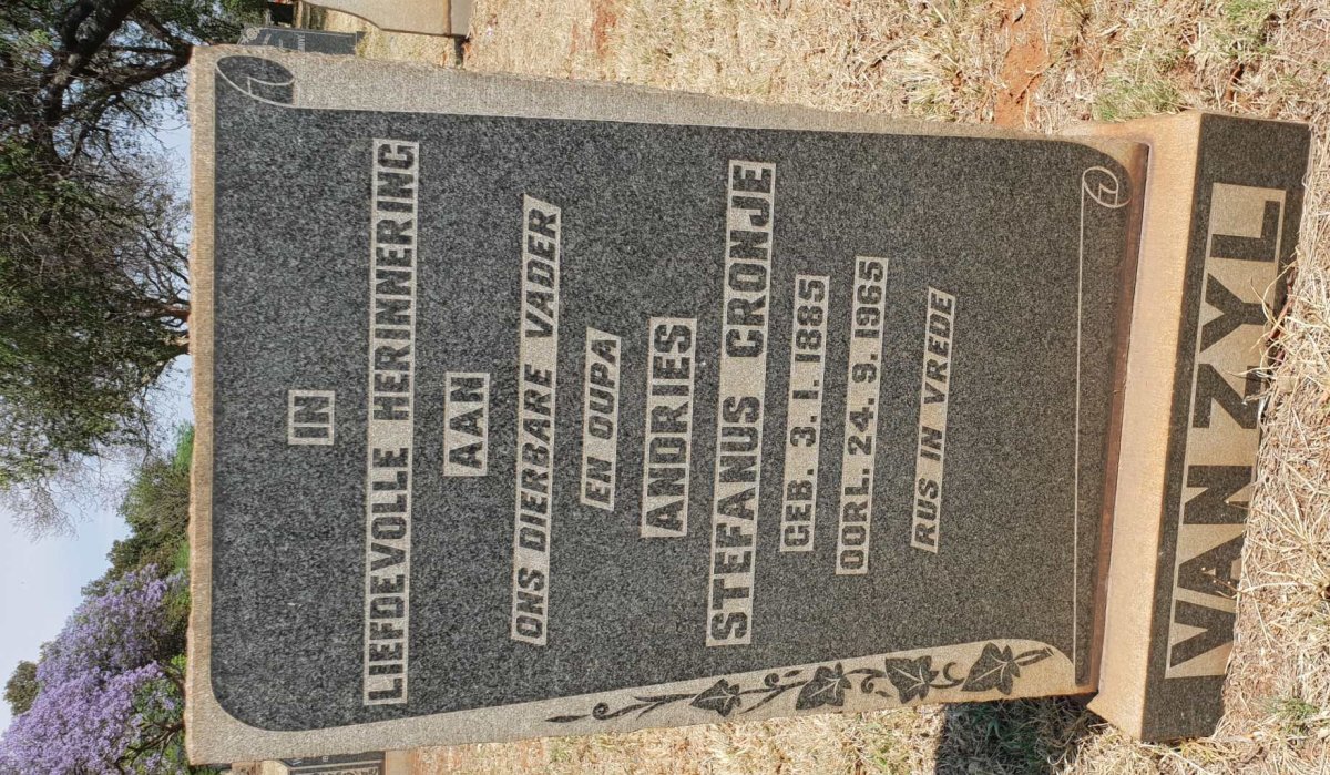 ZYL Andries Stefanus Cronje, van 1885-1965