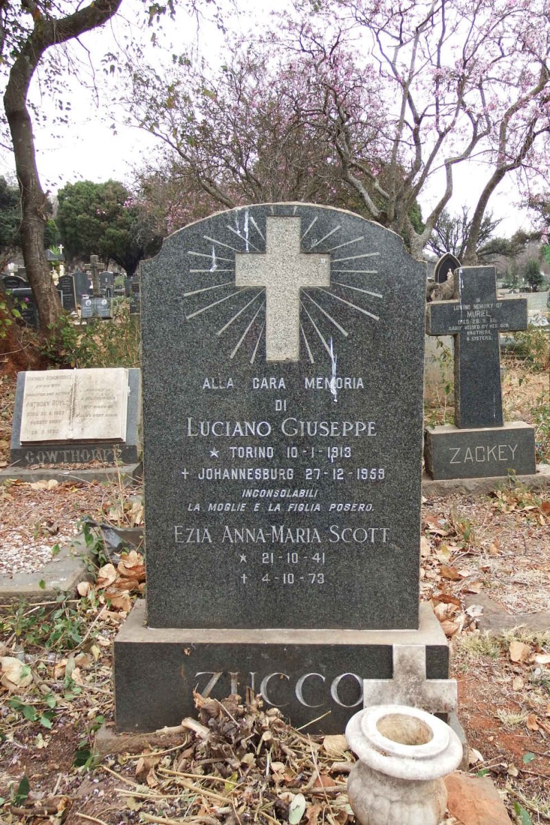 ZUCCO Luciano Giuseppe 1913-1959 &amp; Ezia Anna-Maria Scott 1941-1973