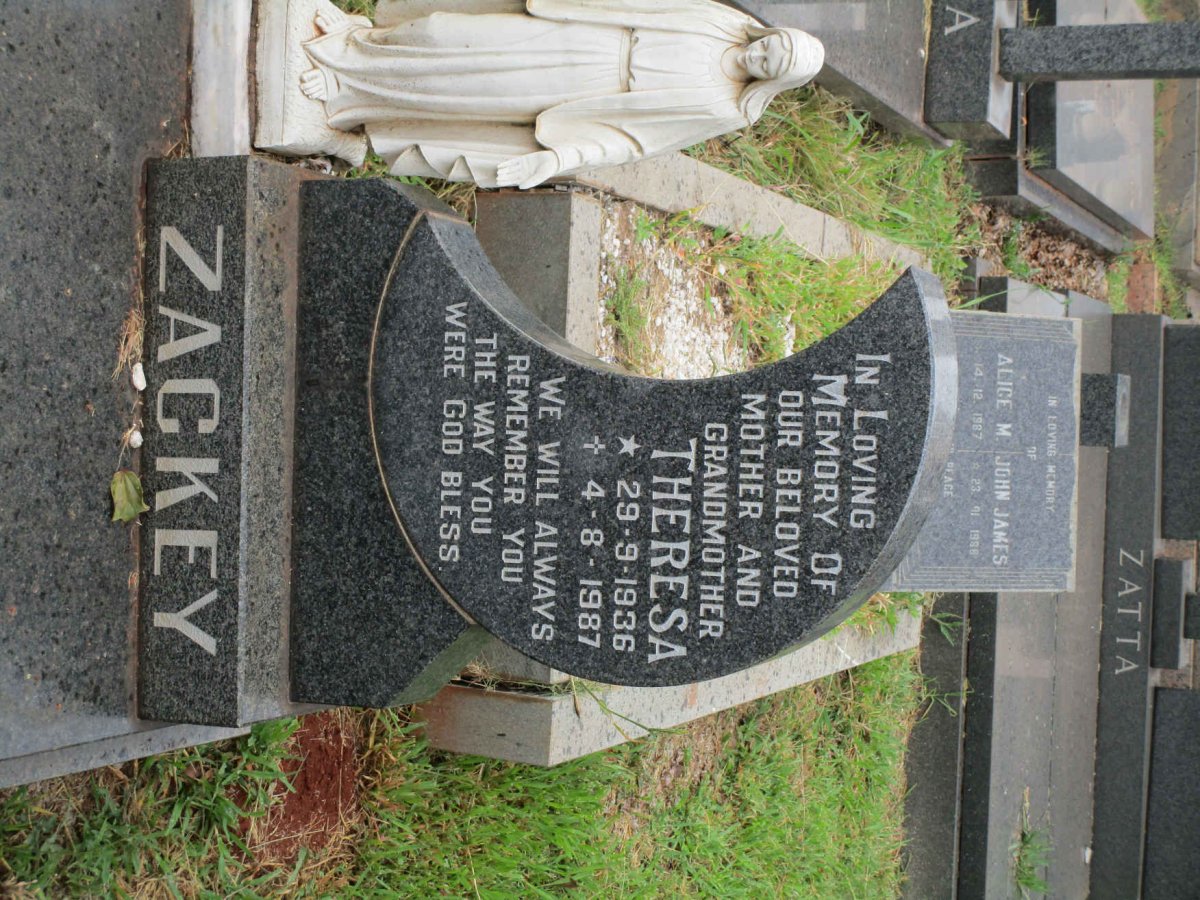 ZACKEY Theresa 1936-1987