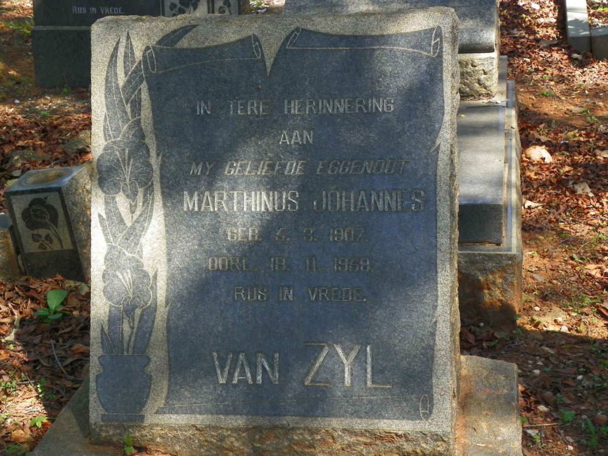 ZYL Marthinus Johannes, van 1907-1959