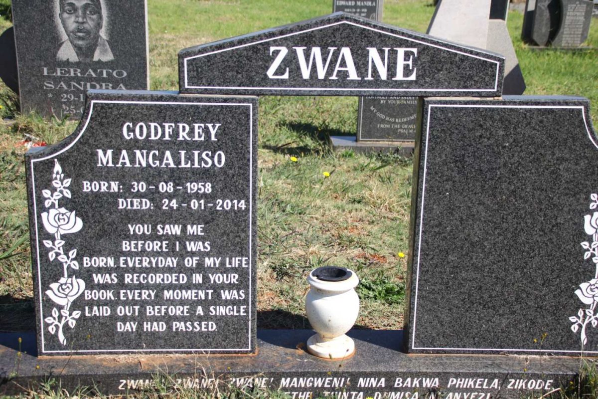 ZWANE Godfrey Mangaliso 1958-2014