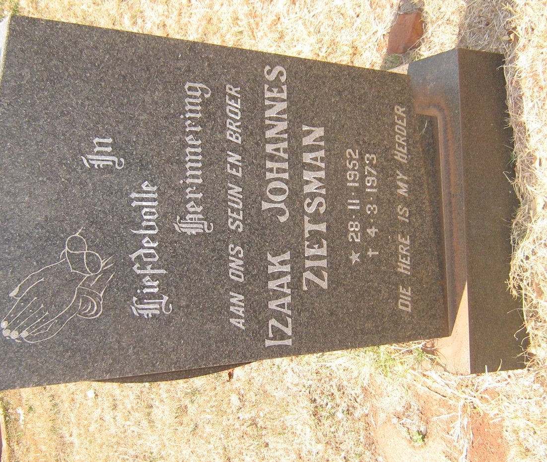 ZIETSMAN Izaak Johannes 1952-1973