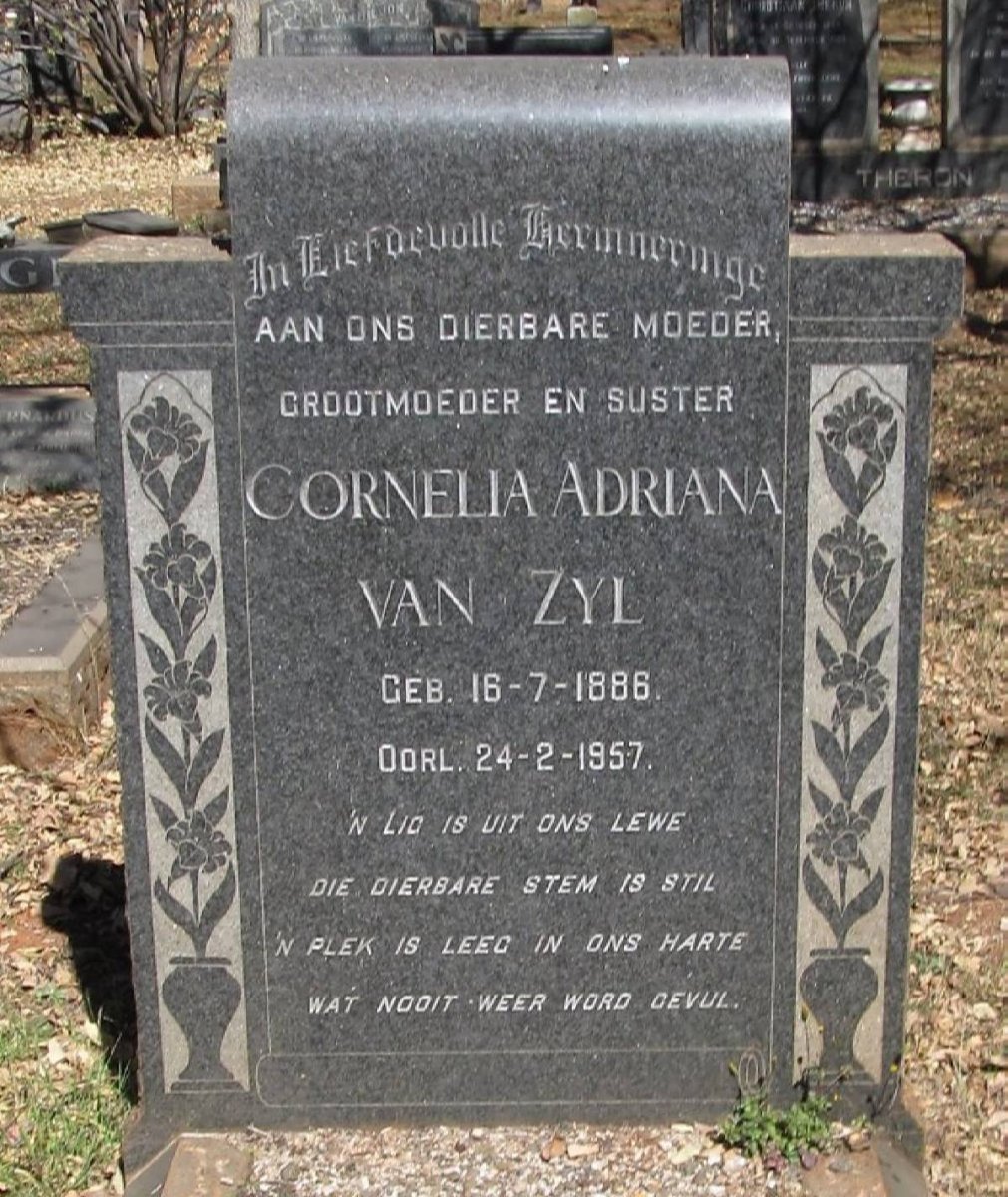 ZYL Cornelia Adriana, van 1886-1957