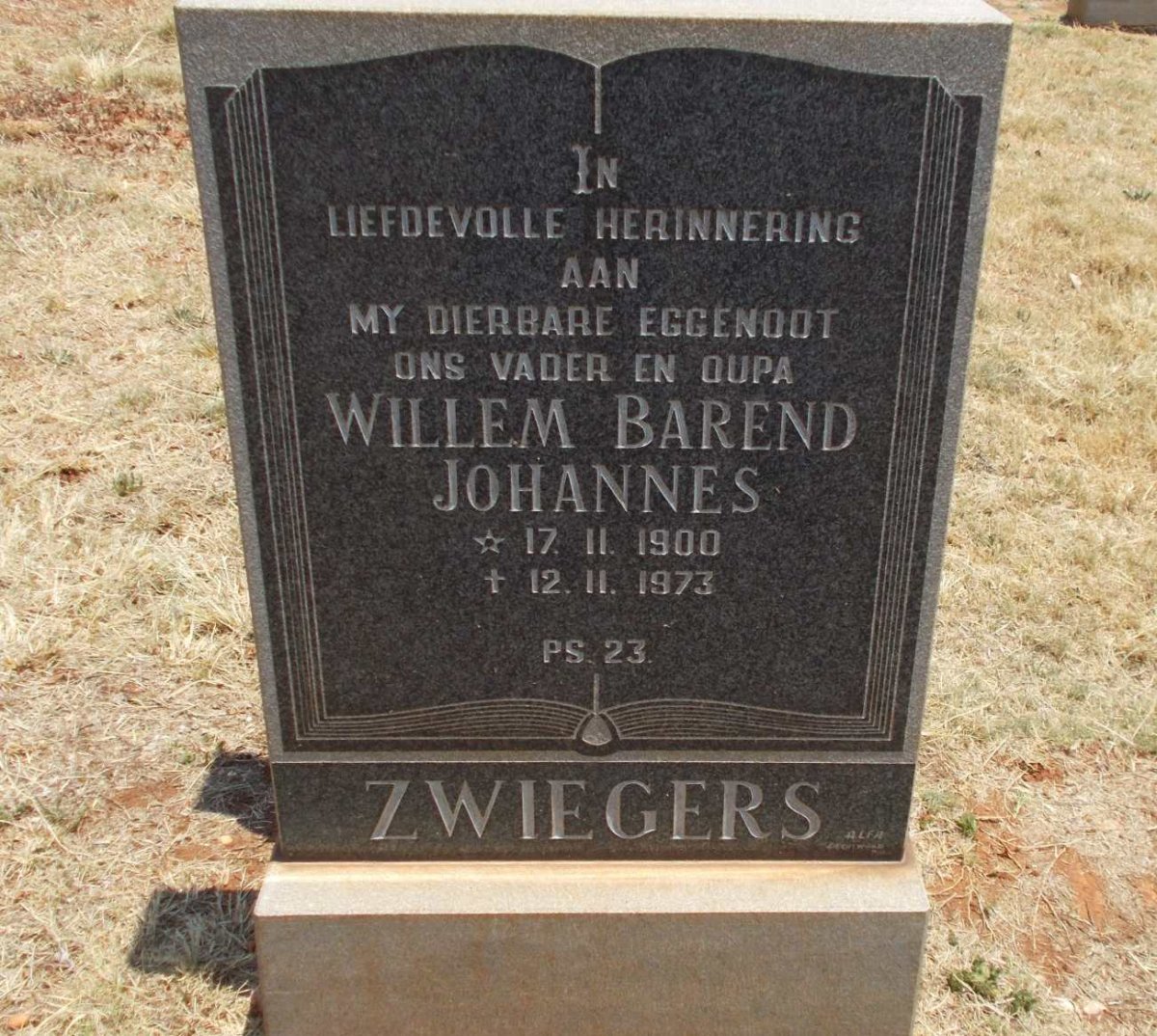 ZWIEGERS Willem Barend Johannes 1900-1973