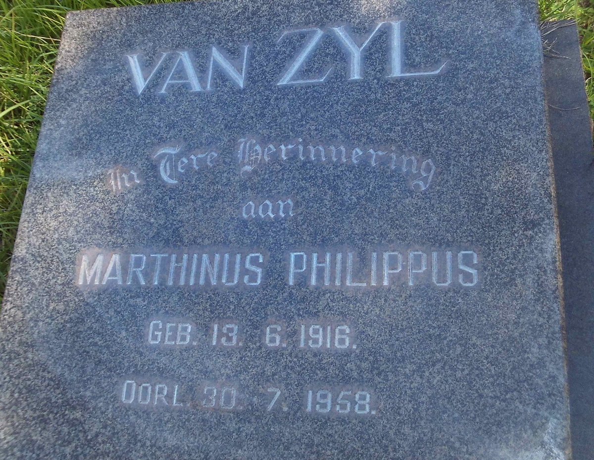 ZYL Marthinus Philippus, van 1916-1958