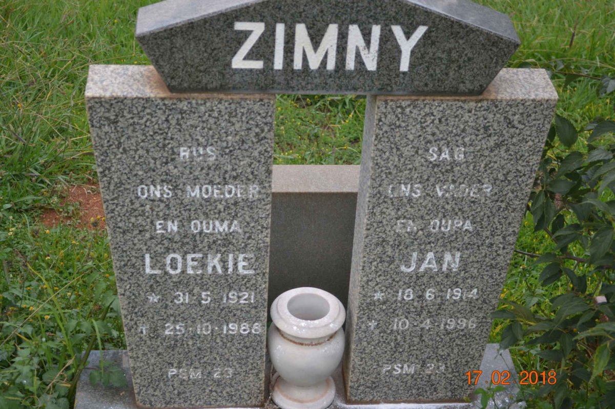 ZIMNY Jan 1914-1996 &amp; Loekie 1921-1988