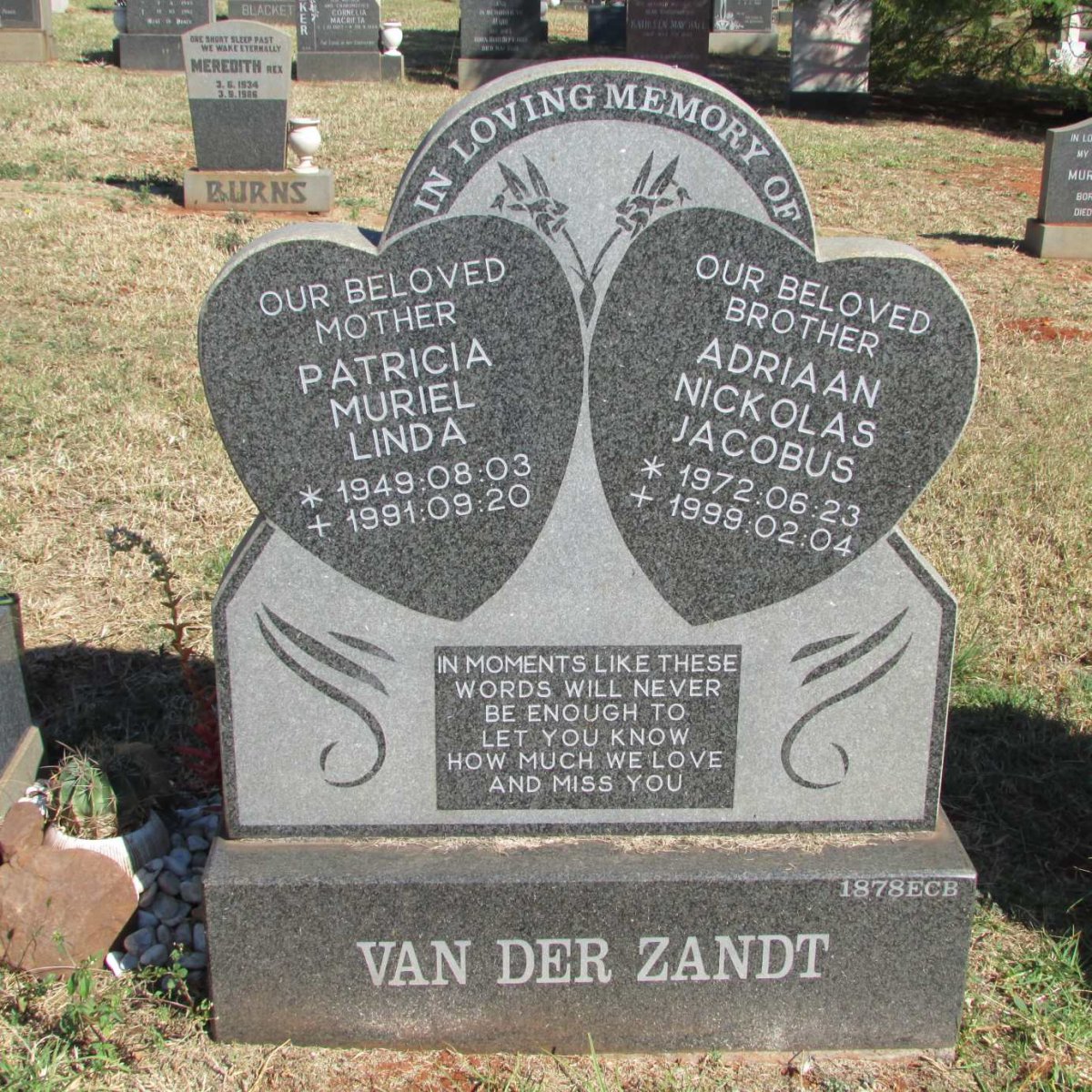 ZANDT Patricia Muriel Linda, van der 1949-1991 :: VAN DER ZANDT Adriaan Nickolas Jacobus 1972-1999