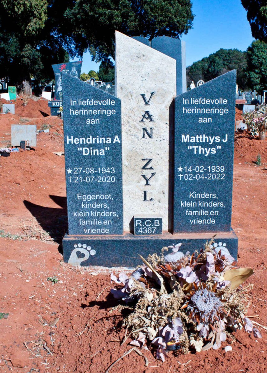 ZYL Matthys J., van 1939-2022 &amp; Hendrina A. 1943-2020
