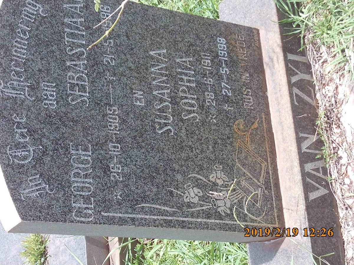 ZYL George Sebastiaan, van 1905-1986 &amp; Susanna Sophia 1911-1998