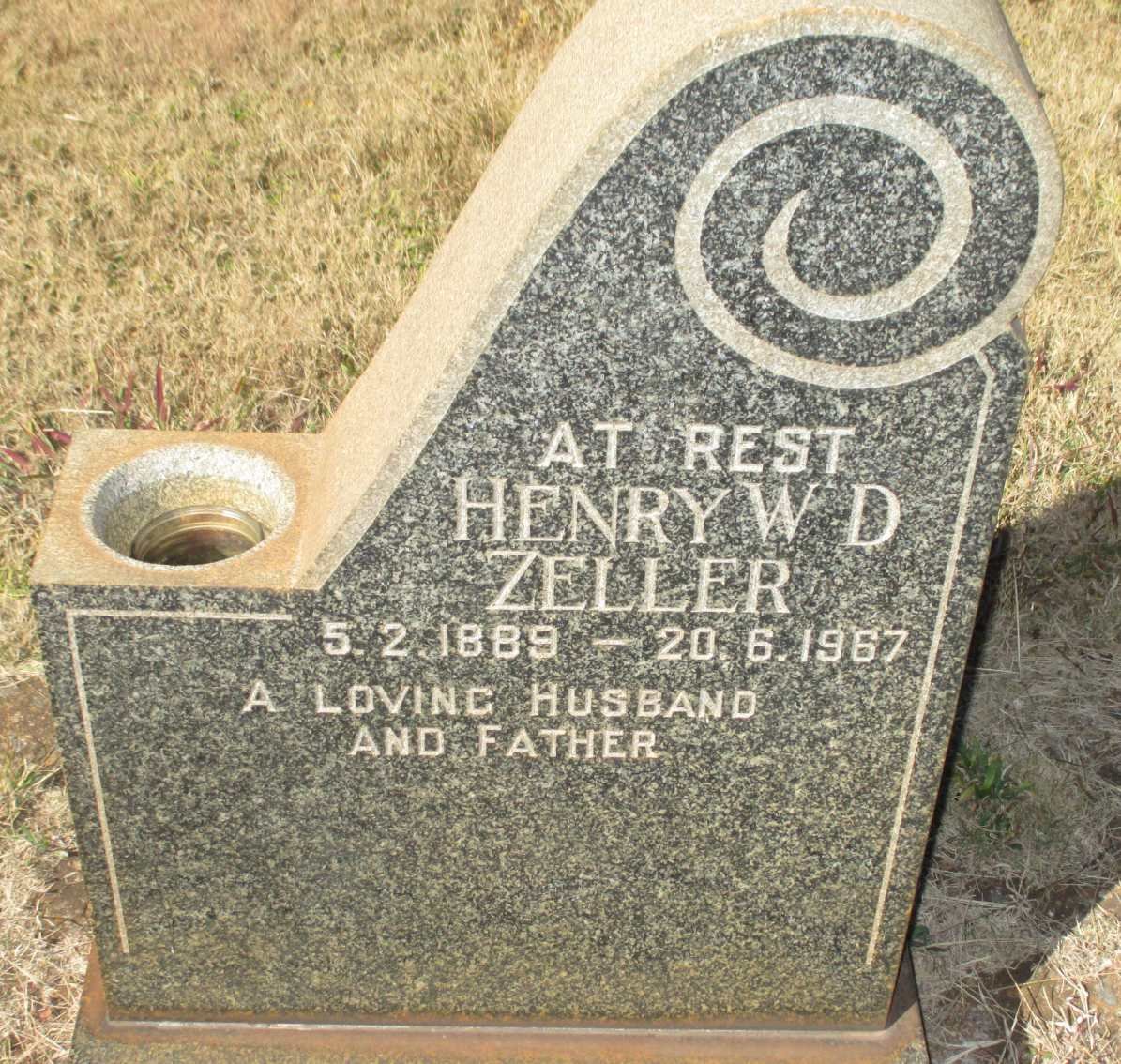 ZELLER Henry W.D. 1889-1967