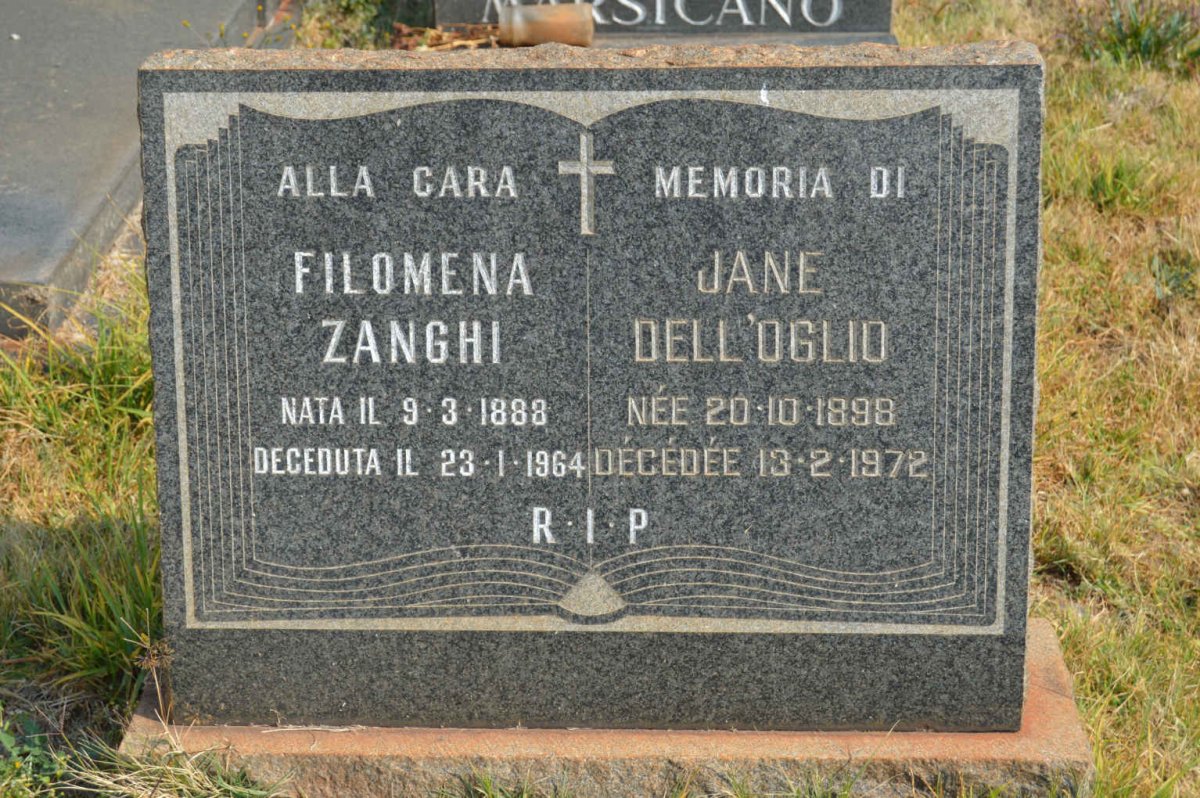 ZANGHI Filomena 1888-1964 :: OGLIO Jane, DELL 1898-1972