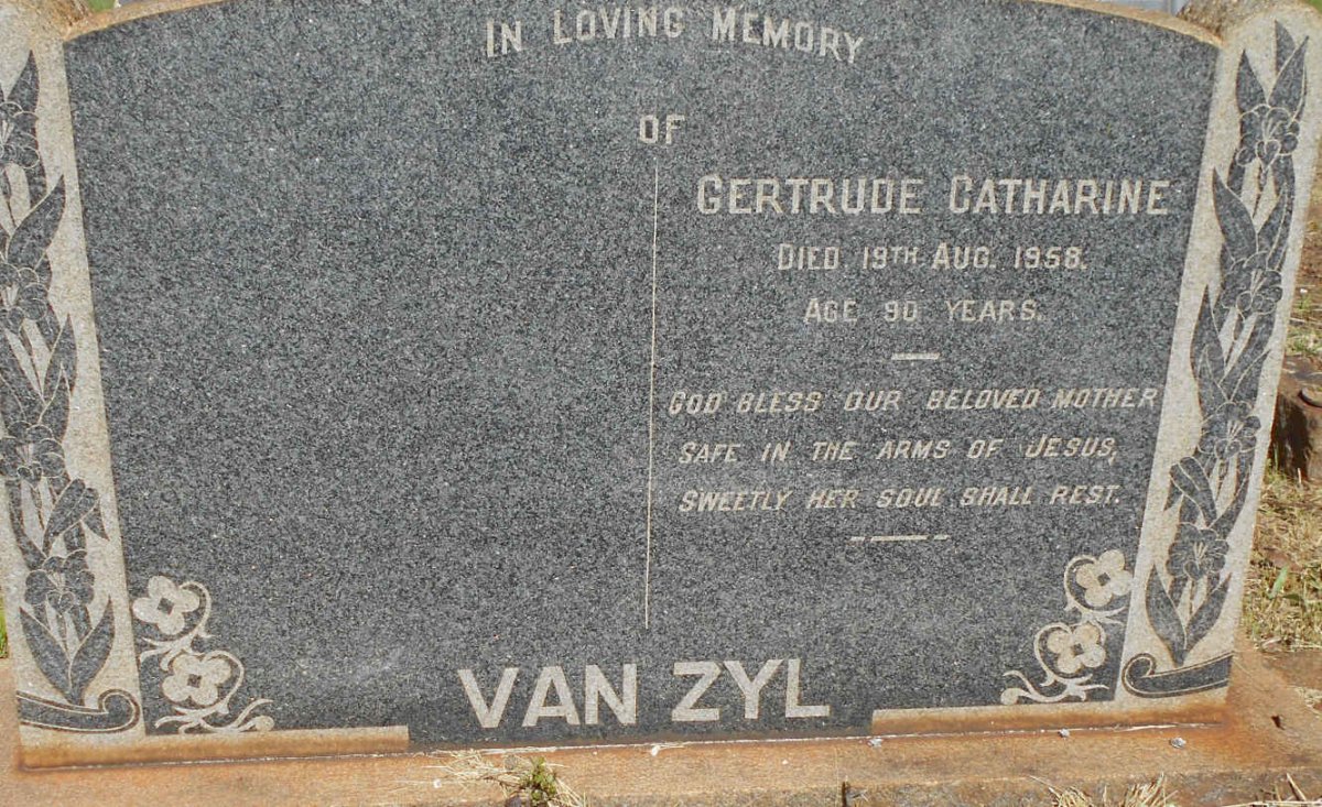 ZYL Gertrude Catharine, van -1958