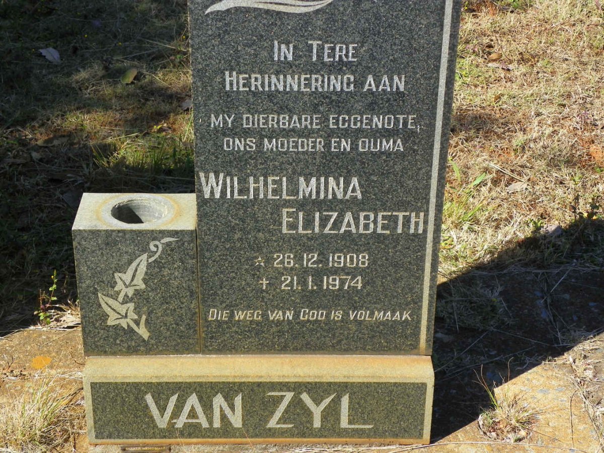 ZYL Wilhelmina Elizabeth, van 1908-1974
