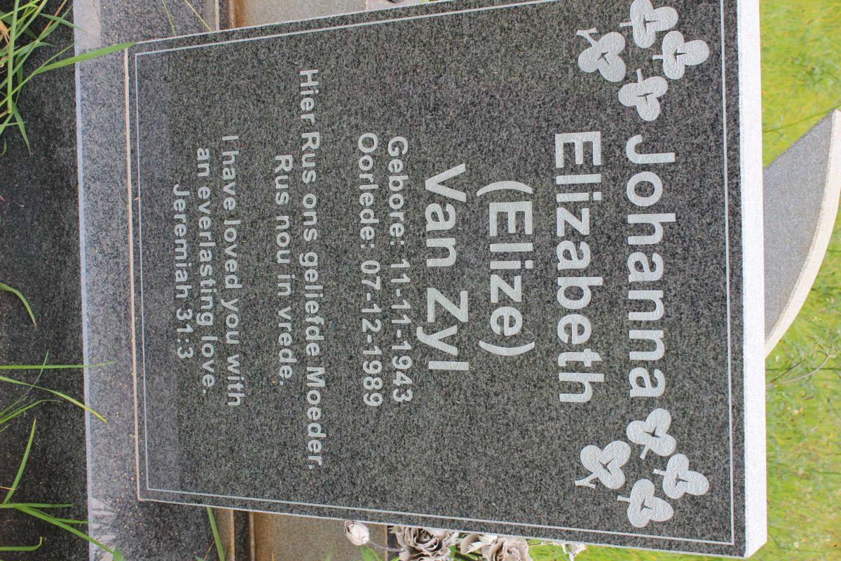 ZYL Johanna Elizabeth, van 1943-1989