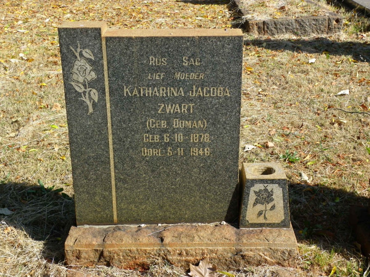 ZWART Katharina Jacoba nee DOMAN 1878-1946