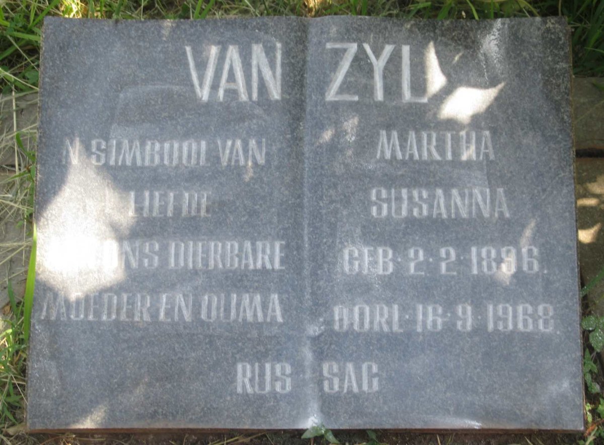 ZYL Martha Susanna, van 1896-1968