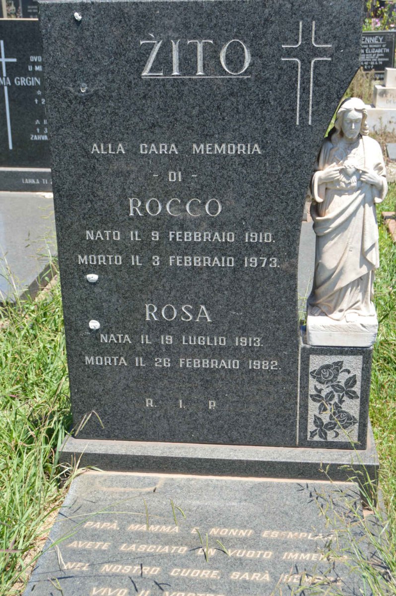 ZITO Rocco 1910-1973 &amp; Rosa 1913-1982