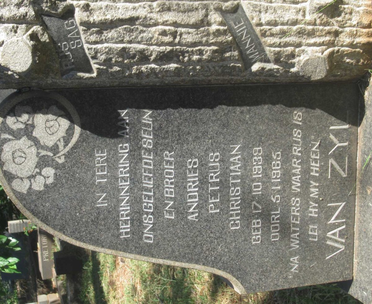ZYL Andries Petrus Christiaan, van 1939-1965