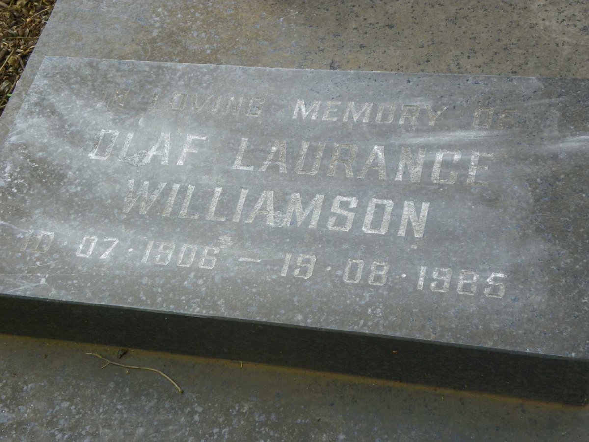 ZYL Hugo Servaas, van 1908-1974 :: WILLIAMSON Olaf Laurance 1906-1985 &amp; Sarah Susana VAN ZYL 1906-1985