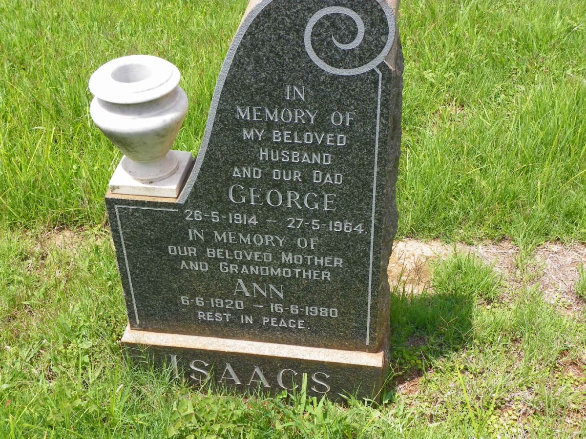 ISAACS George 1914-1964 &amp; Ann 1920-1980