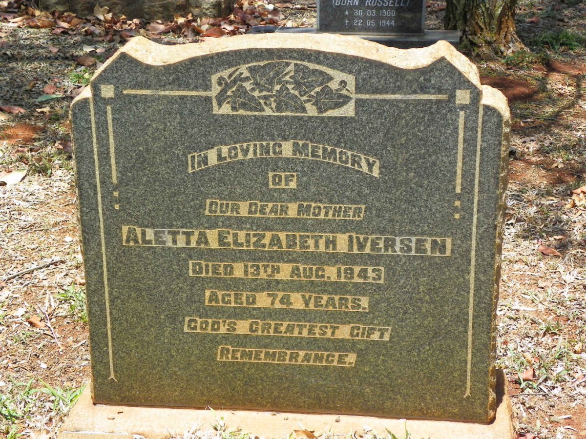 IVERSEN Aletta Elizabeth -1943