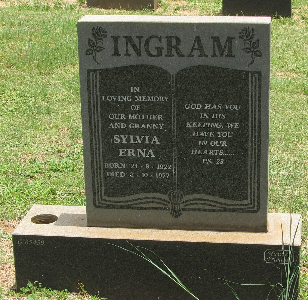 INGRAM Sylvia Erna 1922-1977