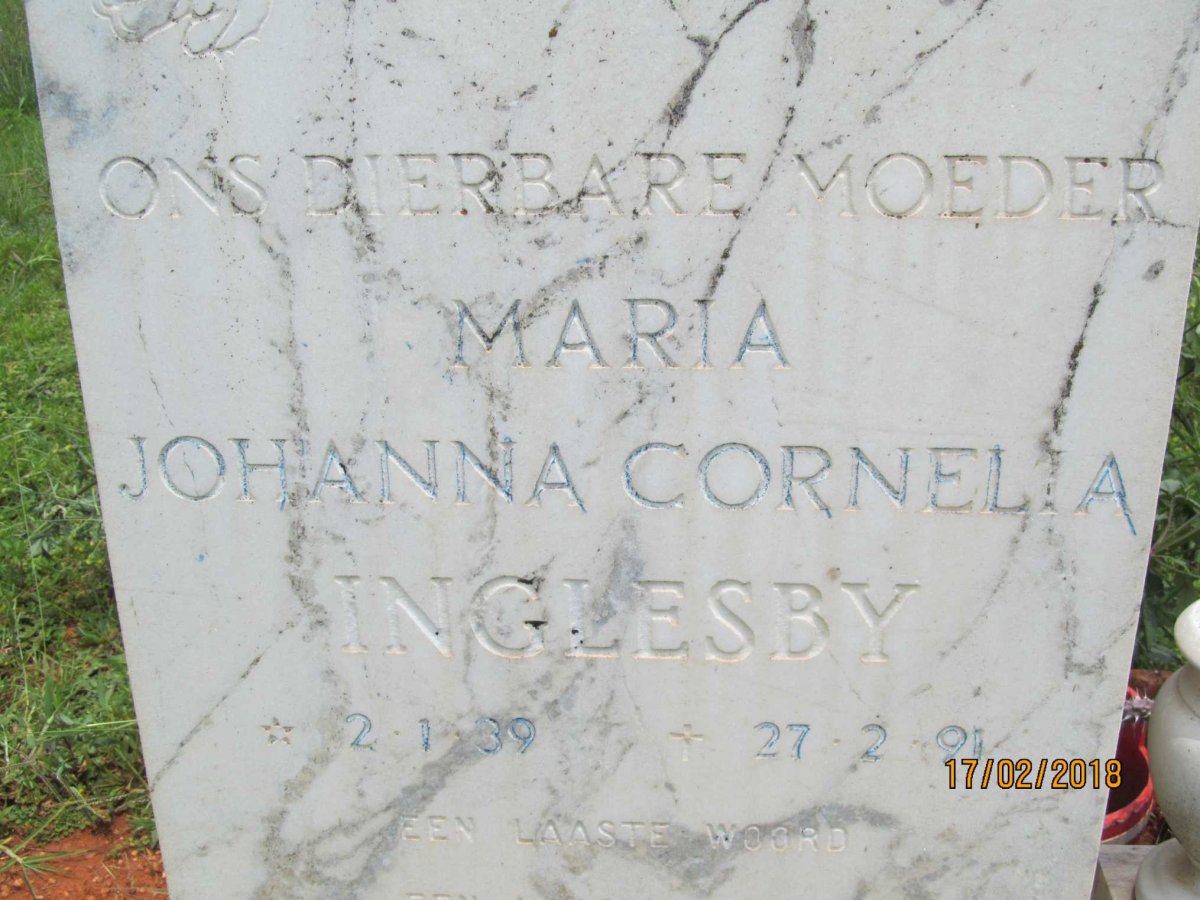INGLESBY Maria Johanna Cornelia 1939-1991