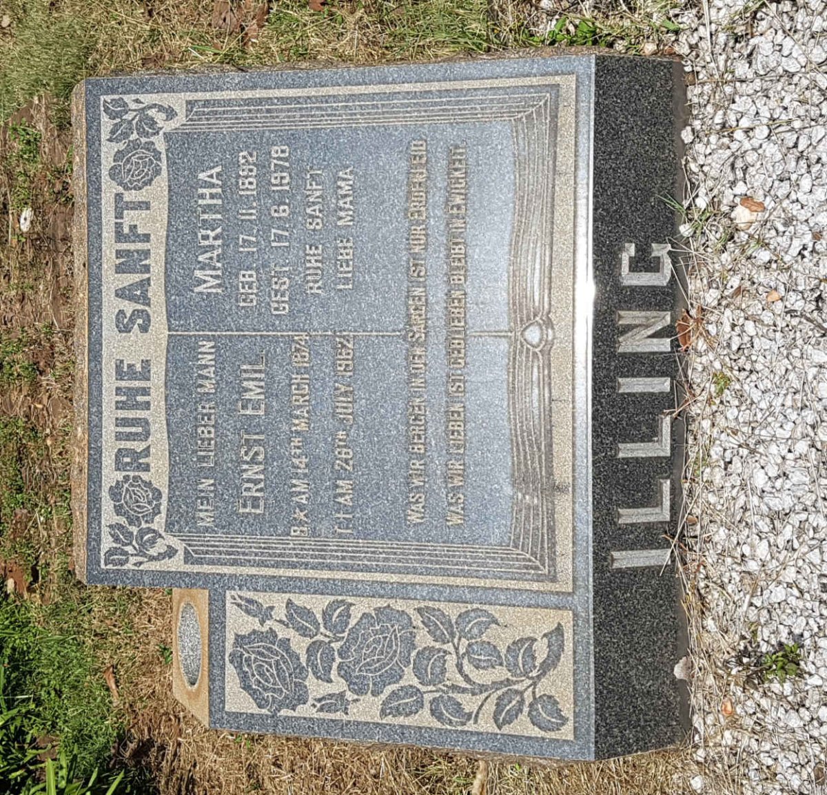 ILLING Ernst Emil 1874-1962 &amp; Martha 1882-1978