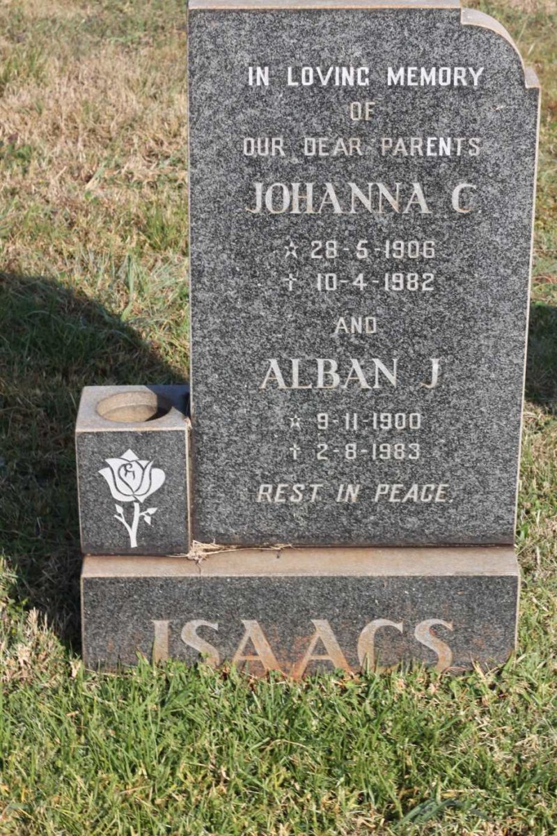 ISAACS Alban J. 1900-1983 &amp; Johanna C. 1906-1982
