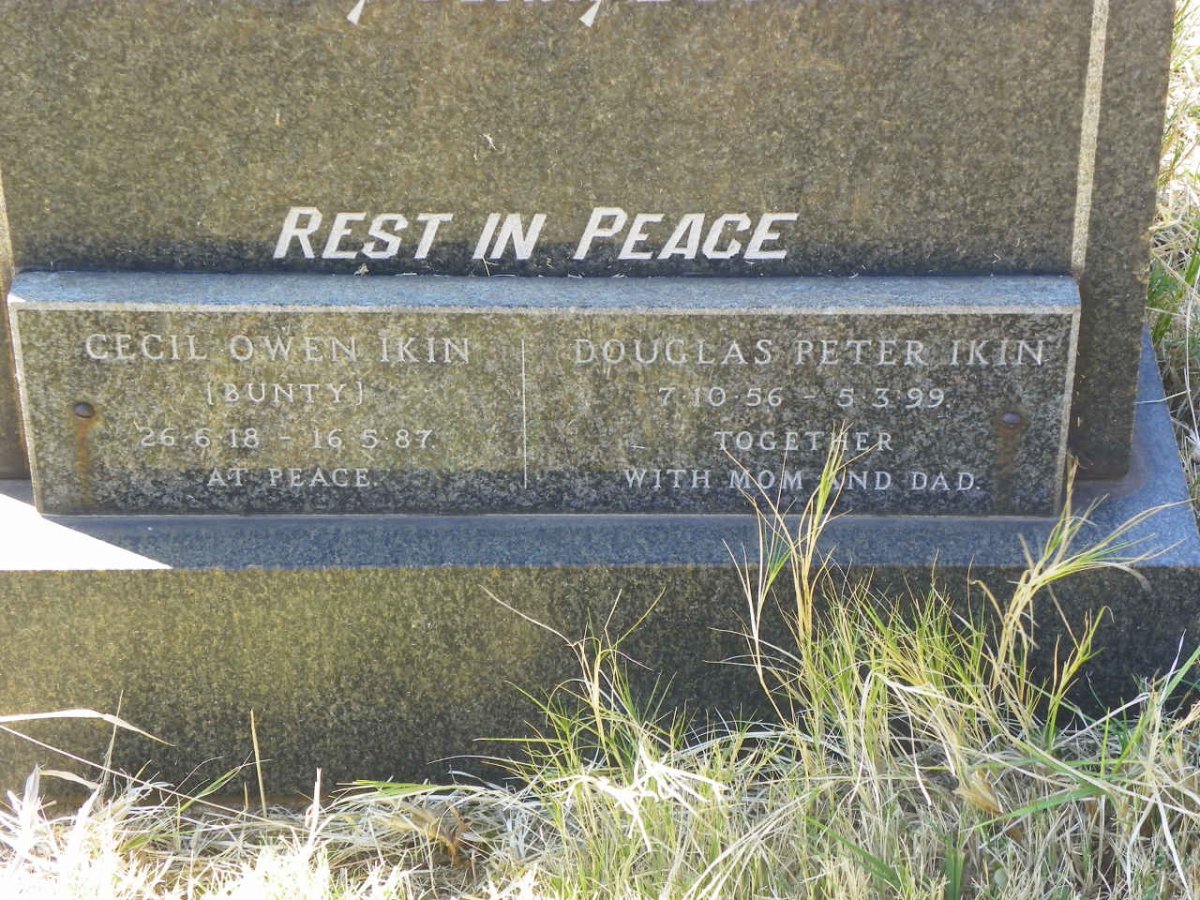 IKIN Cecil Owen 1918-1987 &amp; Lina 1926-1970 :: IKIN Douglas Peter 1956-1999