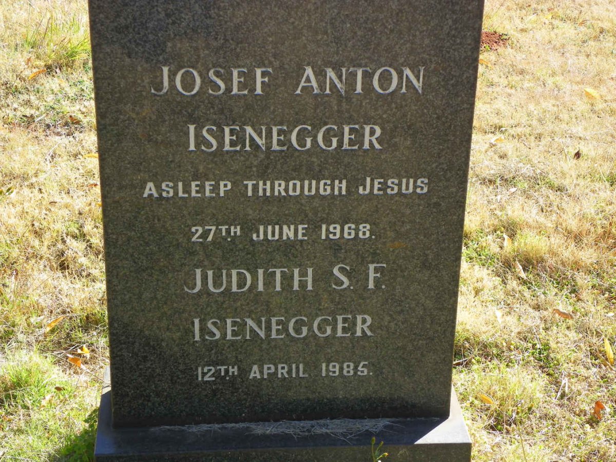 ISENEGGER Josef Anton -1968 &amp; Judith S.F. -1985