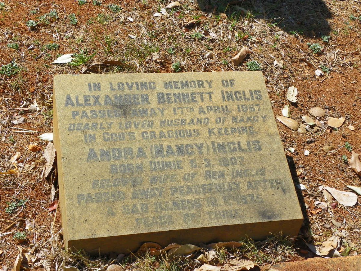 INGLIS Alexander Bennett -1967 &amp; Andora DURIE 1907-1975
