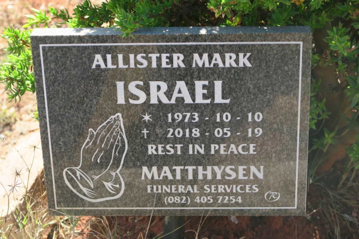 ISRAEL Allister Mark 1973-2018