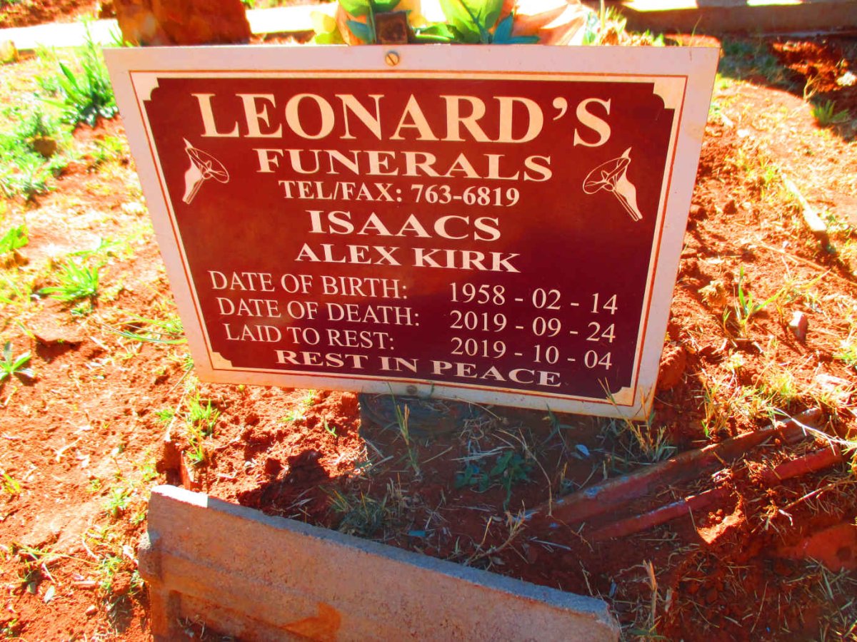 ISAACS Alex Kirk 1958-2019