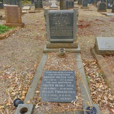 IVES Richard Walter 1872-1956 &amp; Edith Maud -1945 :: IVES Walter Henry 1897-1959 :: IVES William Thomas 1908-1974