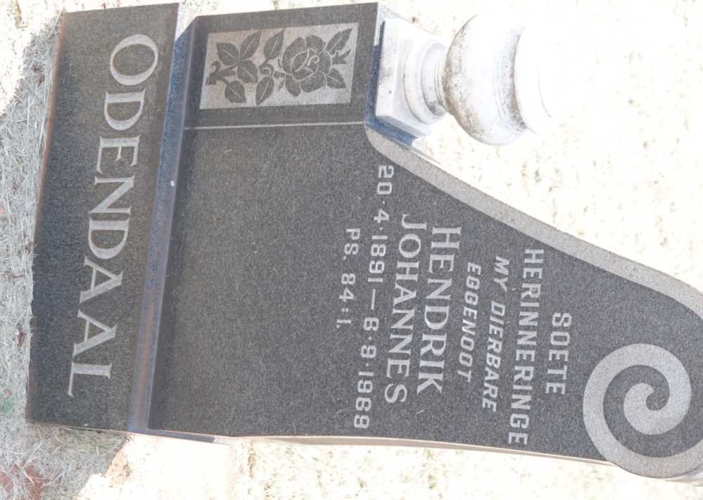 ODENDAAL Hendrik Johannes 1891-1969