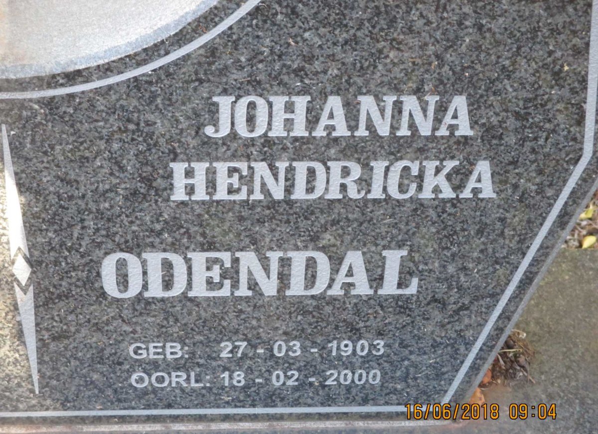 ODENDAL Johanna Hendricka 1903-2000