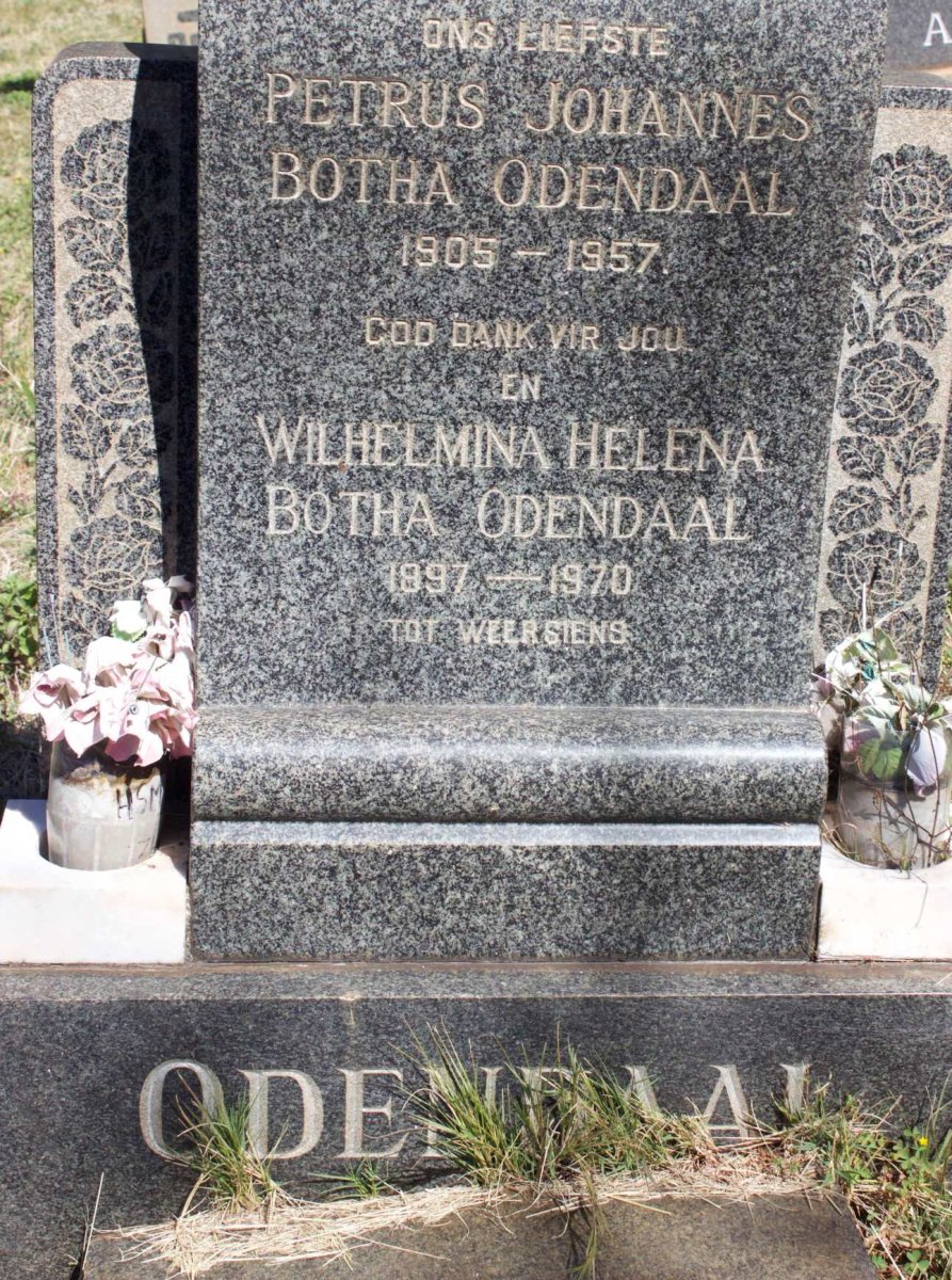 ODENDAAL Petrus Johannes, BOTHA 1905-1957 &amp; Wilhelmina Helena 1897-1970
