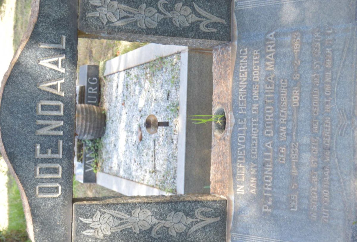 ODENDAAL Petronella Dorothea Maria nee VAN RENSBURG 1932-1953
